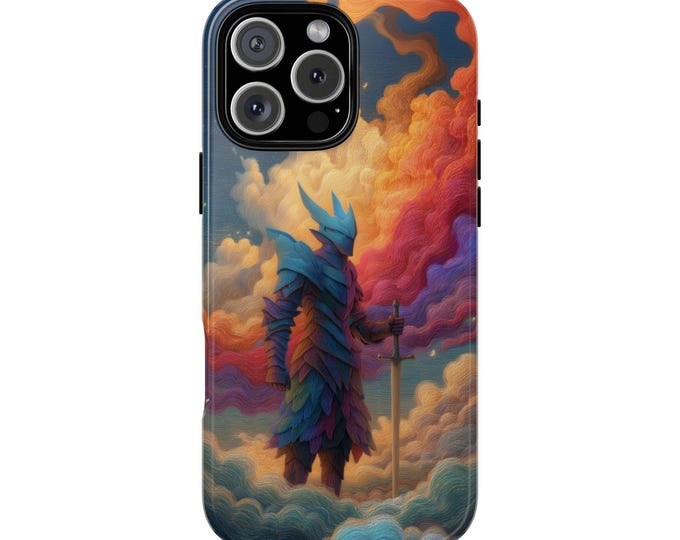 Knight Warrior Vibrant Sky Clouds Color Hues Phone Case: iPhone, Galaxy, Pixel - Lifetime Warranty