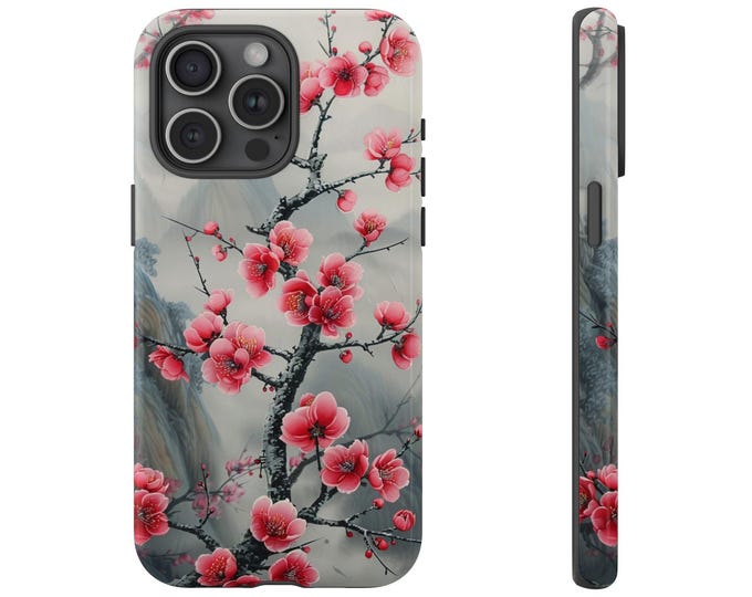 Cherry Blossom Pink Floral Tree Flower Painting Phone Case for iPhone | Samsung Galaxy | Google Pixel
