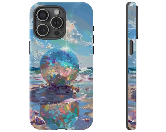 Disco Ball Beach Shore Sunny Phone Case: iPhone, Galaxy, Pixel - Lifetime Warranty