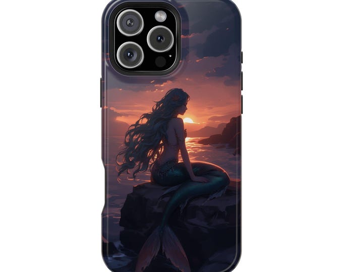 Mermaid Sunset Coastal Sea Shores Phone Case: Tough Cover for iPhone (MagSafe Compatible), Samsung Galaxy, Pixel