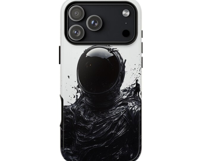 Liquid Black Astronaut Warp Phone Case: iPhone, Galaxy, Pixel - Lifetime Warranty