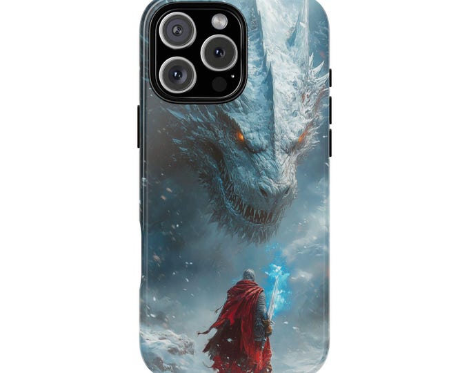 Frost Dragon Knight Blue Fire Sword Phone Case: iPhone, Galaxy, Pixel - Lifetime Warranty