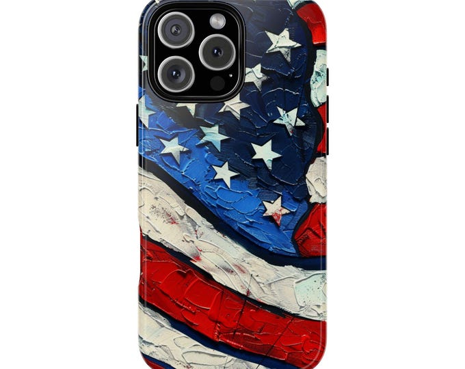 American Flag Pastel Paint USA Artwork Phone Case: iPhone, Galaxy, Pixel - MagSafe Compatible