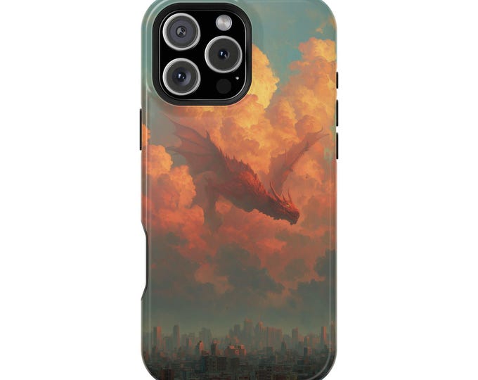 Dragon Kaiju Soaring Above City Phone Case: iPhone, Galaxy, Pixel - Lifetime Warranty