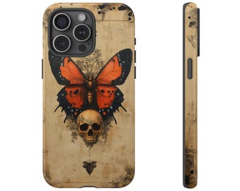 Skull Butterfly Phone Case - Personalized, MagSafe Compatible, Lifetime Warranty
