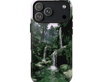 iPhone | Galaxy | Pixel - Phone Ink Case - Forest Waterfall Mossy Woodland | Lifetime Warranty
