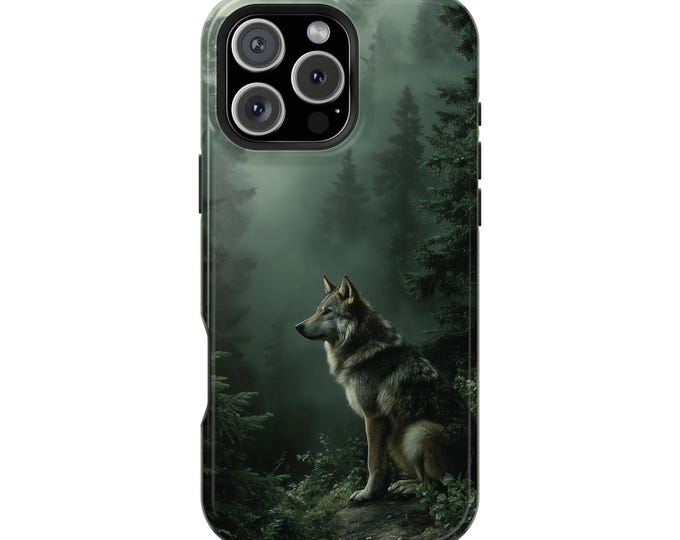 Majestic Wolf Foggy Forest Phone Case: iPhone, Galaxy, Pixel - Lifetime Warranty