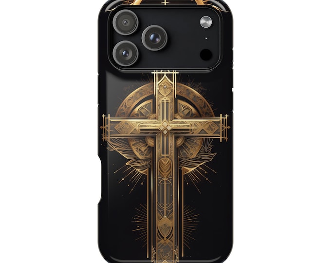 Gold Cross Christian Faith Phone Case: iPhone, Galaxy, Pixel - Lifetime Warranty