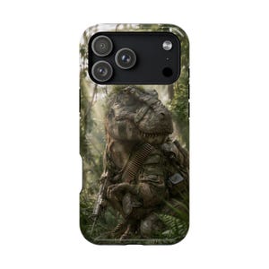 Phone Case • Jungle Guerilla T-Rex Dinosaur Commando • Protection Cover • iPhone (MagSafe Compatible) • Samsung Galaxy • Google Pixel