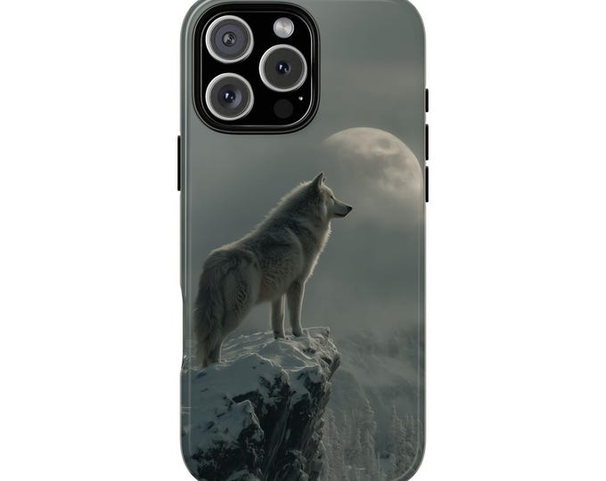 Majestic Lone Wolf Winter Wilderness Phone Case: iPhone, Galaxy, Pixel - Lifetime Warranty