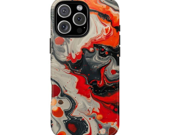 Molten Red Hydro Dipped Abstract Liquid Phone Case: iPhone, Galaxy, Pixel - Lifetime Warranty