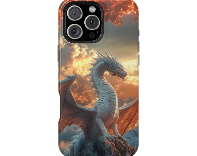 White Dragon Majestic Mountain Clouds Phone Case: iPhone, Galaxy, Pixel - Lifetime Warranty
