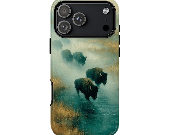 Misty Plain American Buffalo Bison Phone Case: iPhone, Galaxy, Pixel - Lifetime Warranty