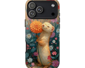 Tiny Ferret Orange Zinnia Flower | Phone Ink Case | Custom Made Cover | Lifetime Warranty