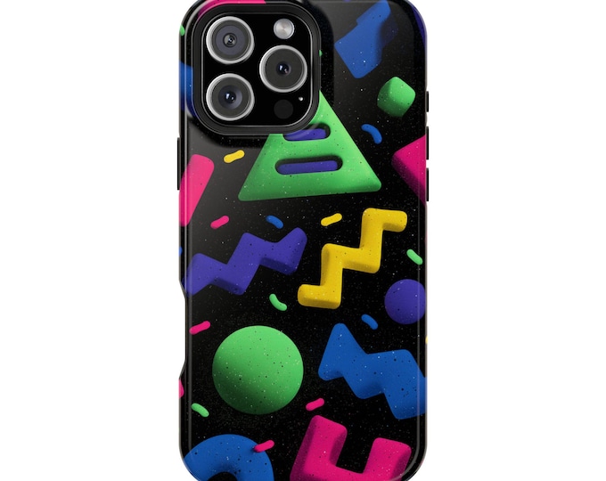 Vibrant Neon 90s Retro Pattern Phone Case: iPhone, Galaxy, Pixel - Lifetime Warranty