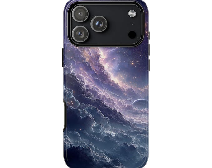 Purply Blue Nebula Planet Cloud Phone Case: iPhone, Galaxy, Pixel - Lifetime Warranty