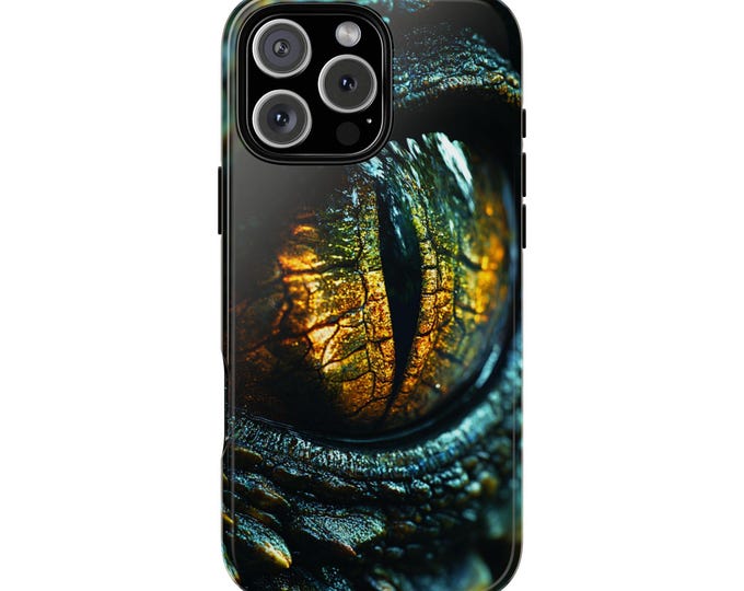 Dragon Reflective Eye Green Scale Phone Case: iPhone, Galaxy, Pixel - Lifetime Warranty