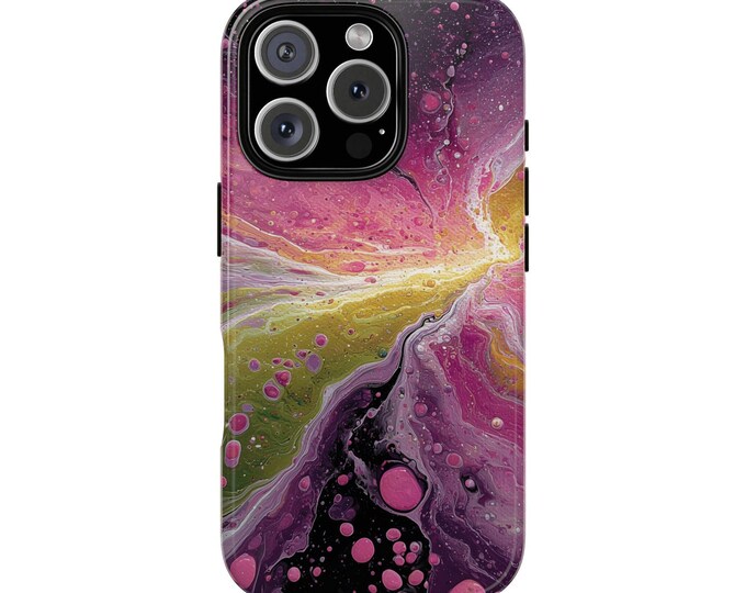 Bright Pink Abstract Cosmic Paint Phone Case: iPhone, Galaxy, Pixel - Lifetime Warranty