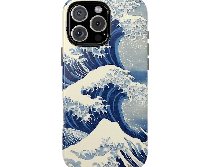 Japanese Kanagawa Waves Blue Ocean Phone Case: iPhone, Galaxy, Pixel - Lifetime Warranty