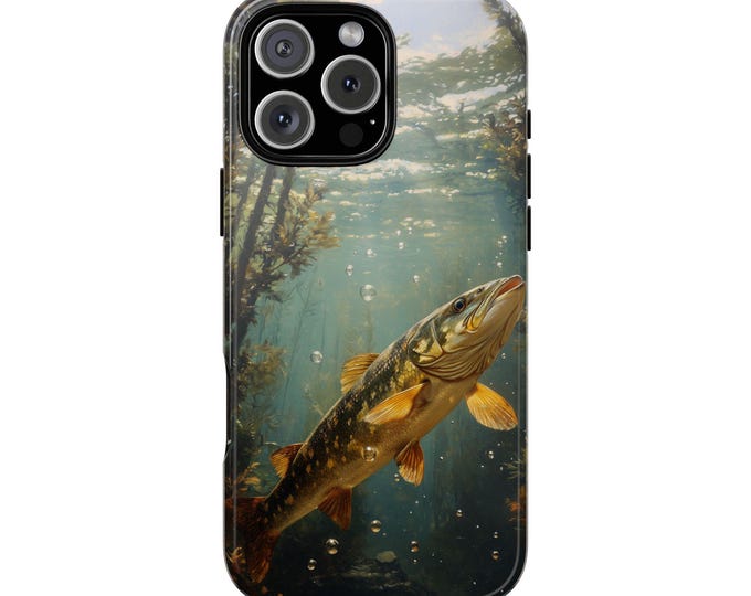 Northern Pike Fish Swimming Jack Phone Case: iPhone, Galaxy, Pixel - Lifetime Warranty