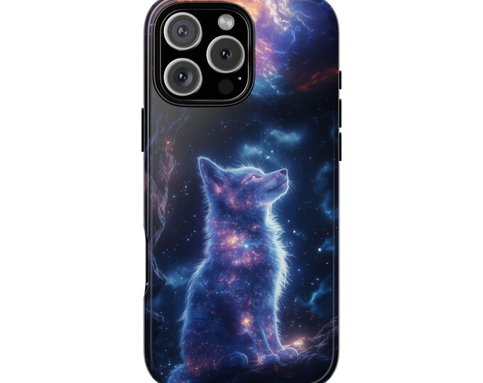 Celestial Wolf Pup Cosmos Abstract Phone Case: iPhone, Galaxy, Pixel - Lifetime Warranty