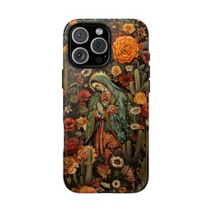 Virgin Mary Catholic Our Lady Guadalupe Flower - Impact Phone Case for iPhone Magsafe Compatible | Galaxy | Pixel