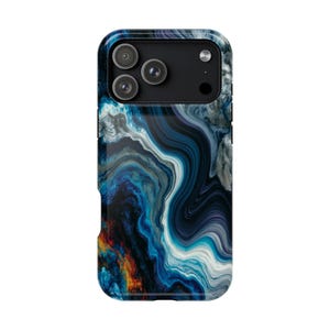 Dark Blue Liquid Wave Hydro Dip Phone Case • iPhone, Samsung Galaxy, Pixel • Lifetime Warranty