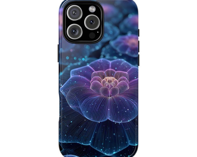 Vibrant Floral Neon Purple Phone Case: iPhone, Galaxy, Pixel - Lifetime Warranty
