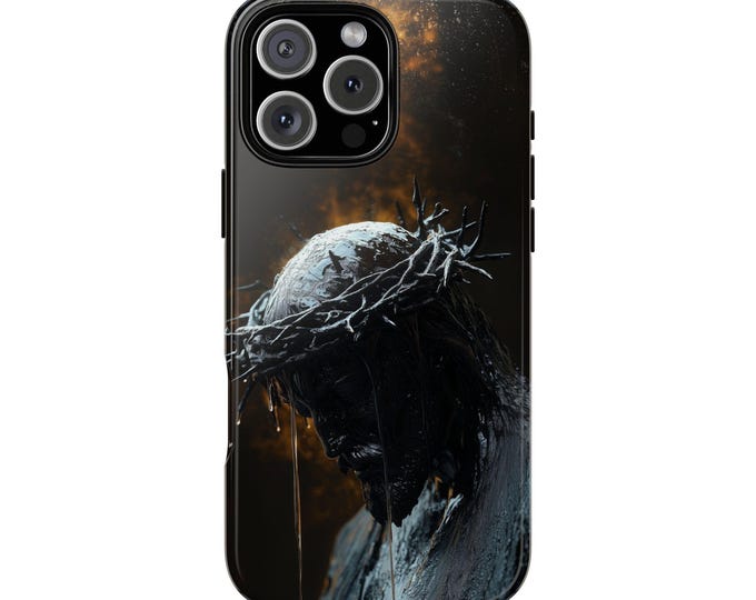 Dripping Metal Jesus Christ Religious Faith Phone Case: iPhone, Galaxy, Pixel - Lifetime Warranty