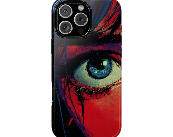 Anime Girl Eye Illustration Drawing Sketch Phone Case: Tough Cover for iPhone (MagSafe Compatible), Samsung Galaxy, Pixel