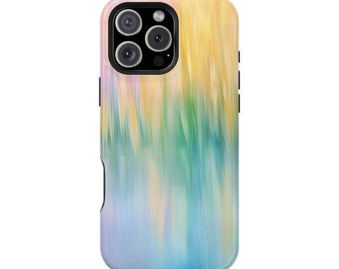 Brushed Gradient Yellow Green Blue Paint Phone Case: iPhone, Galaxy, Pixel - Lifetime Warranty