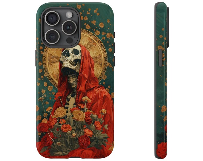 Red Hood Floral Skeleton Flowers Phone Case for iPhone | Samsung Galaxy | Google Pixel