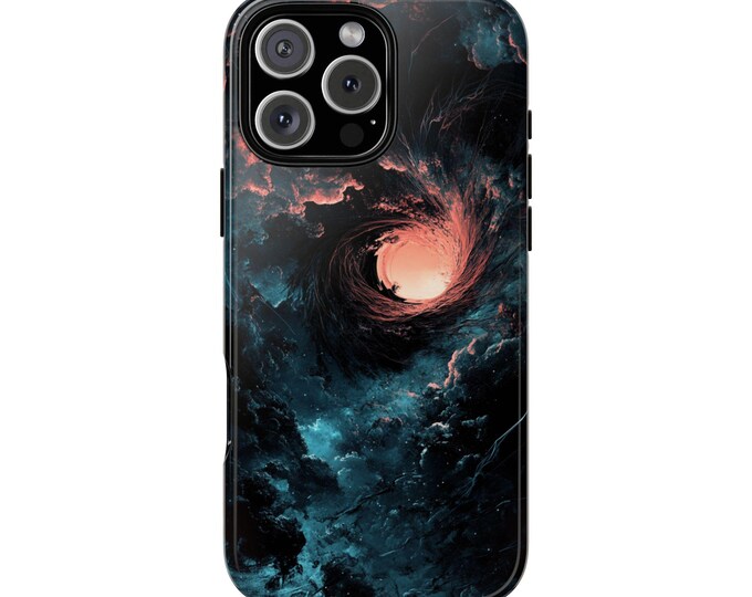 Dark Tornado Vortex Dark Blue Techno Phone Case: iPhone, Galaxy, Pixel - Lifetime Warranty