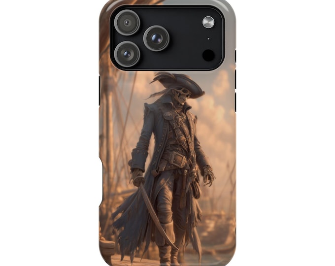 Skeleton Pirate Captain Cutlass Sword Phone Case: iPhone | Galaxy | Pixel - Lifetime Warranty