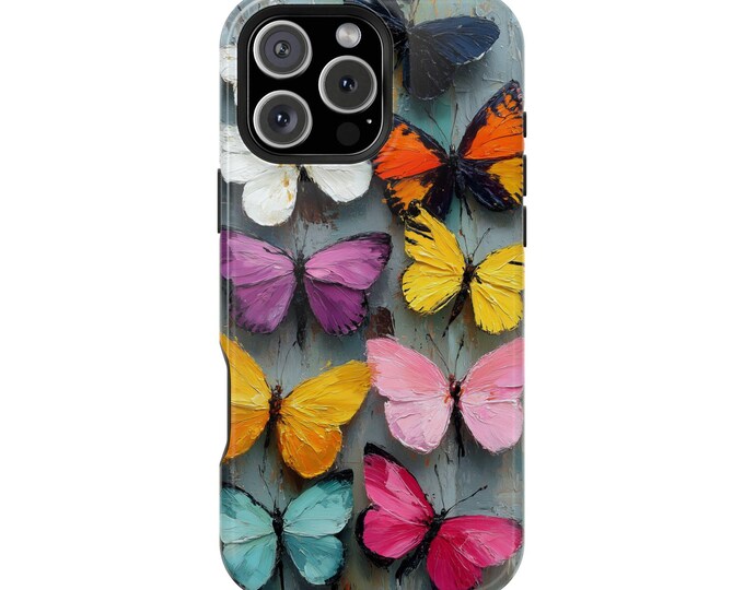 Butterflies Oil Painting Colorful Pattern Phone Case: iPhone, Galaxy, Pixel - Lifetime Warranty