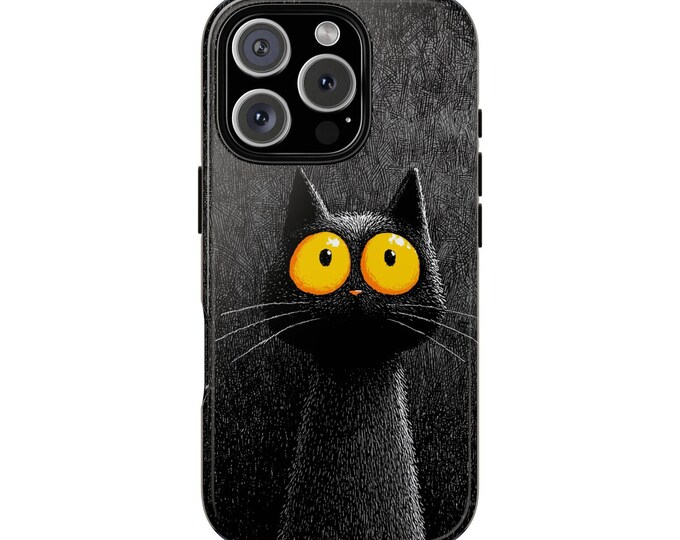 Black Cat in the Dark Phone Case: iPhone, Galaxy, Pixel - Lifetime Warranty
