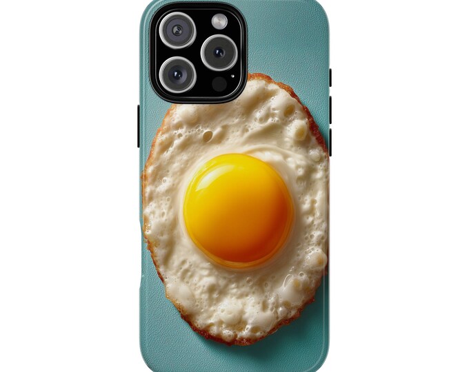 Fried Egg on Teal Phone Case: iPhone, Galaxy, Pixel - Lifetime Warranty