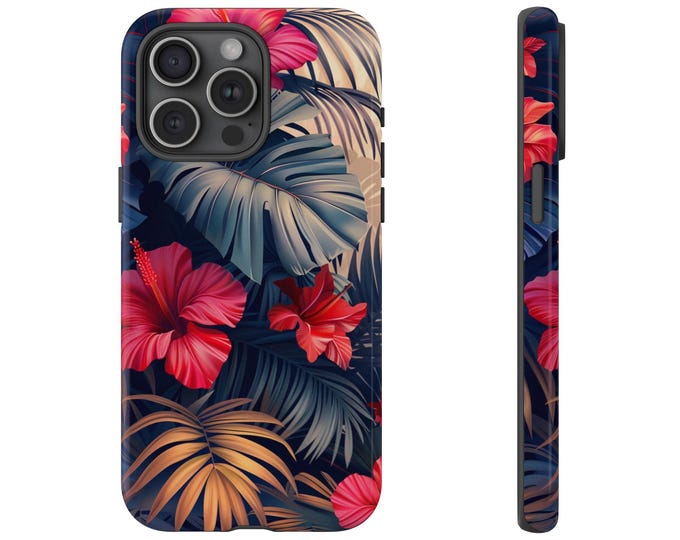 Tropical Hawaii Hibiscus Palm Tree Flowers Phone Case for iPhone | Samsung Galaxy | Google Pixel