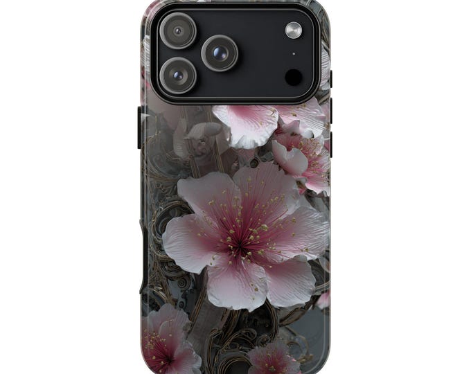 Ornate Pink Floral Botanical Fusion Phone Case: iPhone, Galaxy, Pixel - Lifetime Warranty