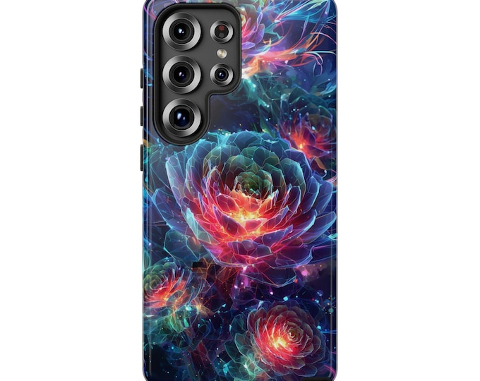 Succulents Neon Fractal Polygons Phone Case: iPhone, Galaxy, Pixel - Lifetime Warranty