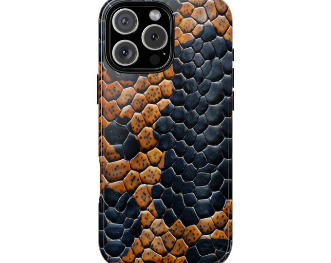 Onyx Serpent Black Gold Snake Skin Phone Case: iPhone, Galaxy, Pixel - Lifetime Warranty