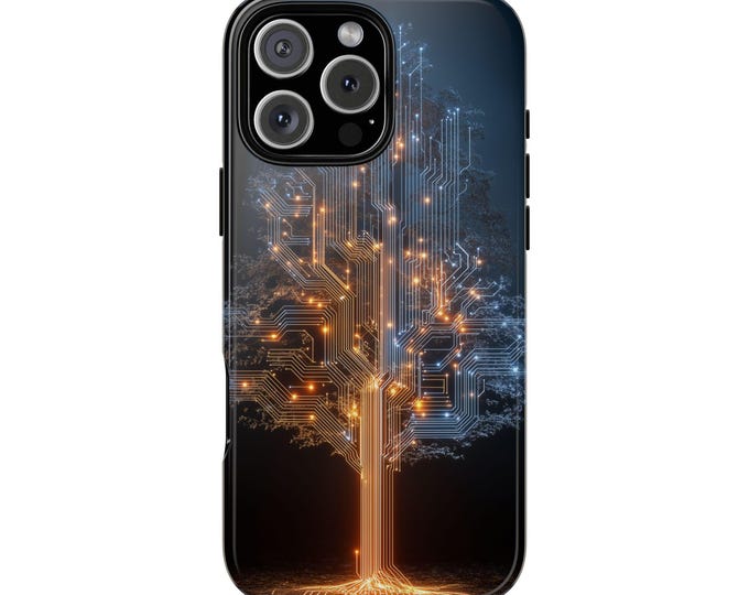 Digital Tree Circuit Nature Tree of Life Phone Case: iPhone, Galaxy, Pixel - MagSafe Compatible