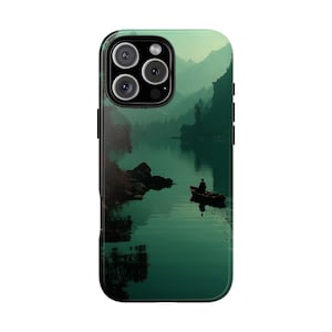 Peaceful Fishing Lake Green Forest - Phone Case for iPhone 16 16e 15 14 13 Pro Max | Galaxy S25 S24 | Pixel 9 9a | Wireless Charging