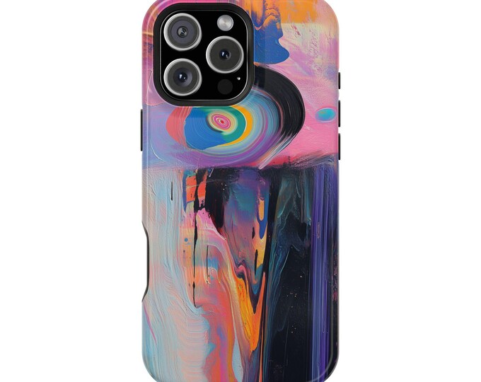 Energy Pink Blue Motion Art Phone Case: iPhone, Galaxy, Pixel - Lifetime Warranty