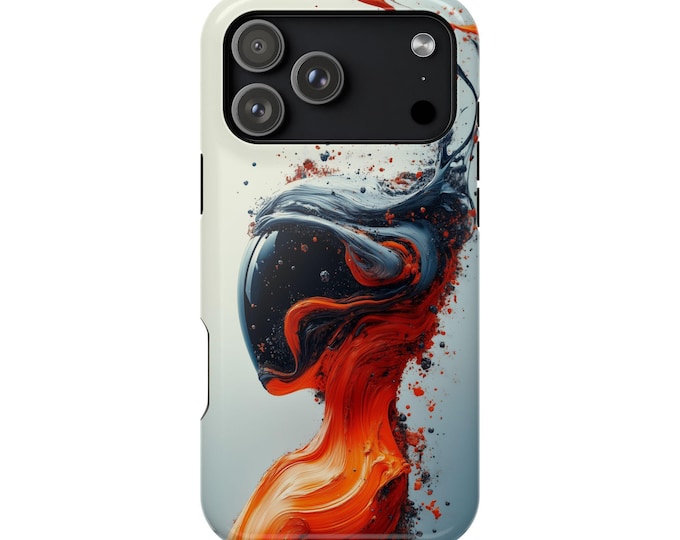 Interdimensional Traveler Orange Liquid Paint Astronaut Phone Case: iPhone, Galaxy, Pixel - Lifetime Warranty