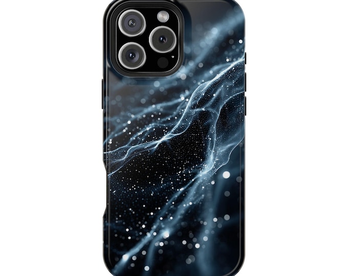Techno Waves Abstract Particle Lightning Phone Case: iPhone, Galaxy, Pixel - Lifetime Warranty