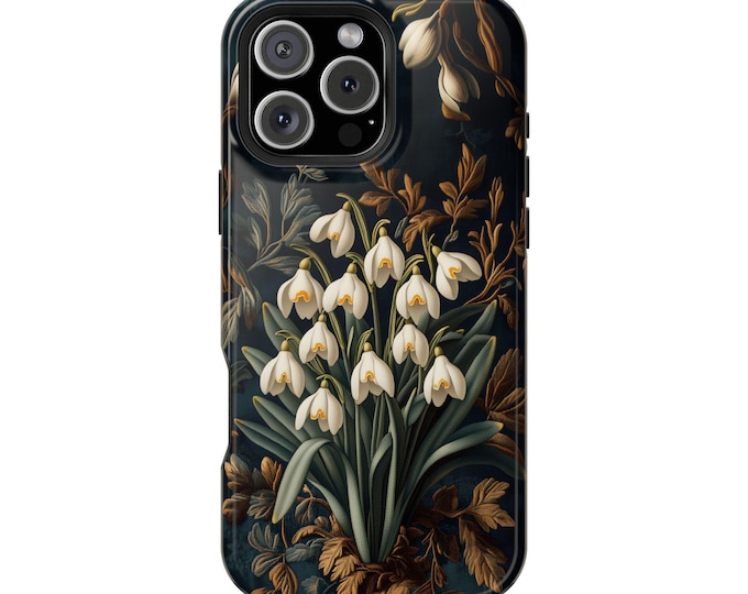 Renaissance Snowdrops Flowers White Tapestry Floral Phone Case: iPhone, Samsung Galaxy, Google Pixel