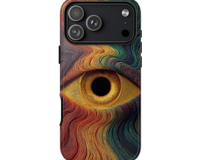 Psychedelic Eye Digital Wave Phone Case: iPhone, Galaxy, Pixel - Lifetime Warranty