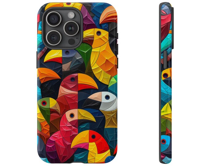 Toucan Birds Colorful Pattern Phone Case: iPhone, Galaxy, Pixel - Lifetime Warranty