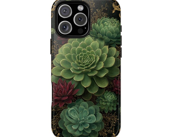 Art Nouveau Succulents Ornate Floral Phone Case: iPhone, Galaxy, Pixel - Lifetime Warranty